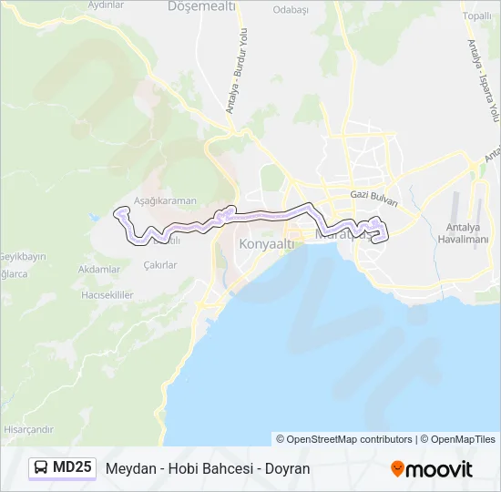 MD25 Bus Line Map