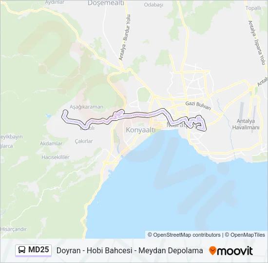 MD25 Bus Line Map