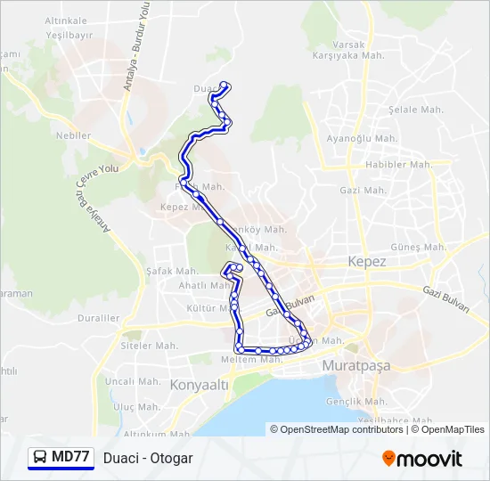 MD77 Bus Line Map