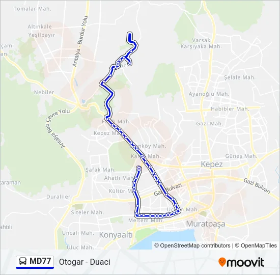 MD77 Bus Line Map
