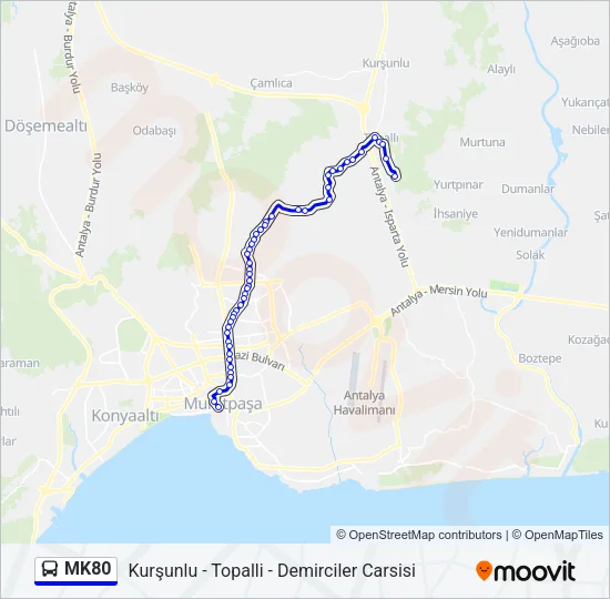 MK80 Bus Line Map