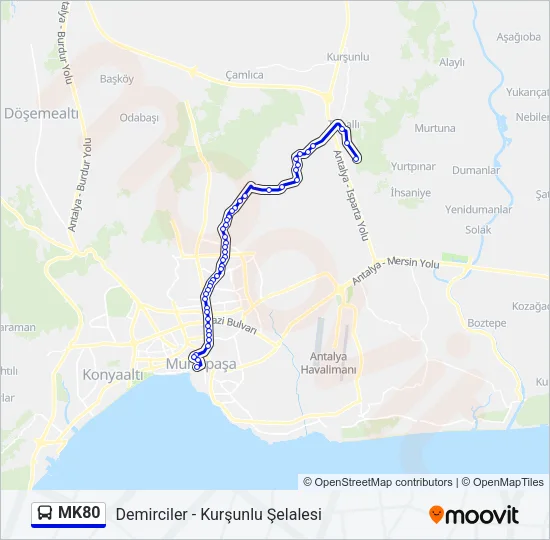 MK80 Bus Line Map