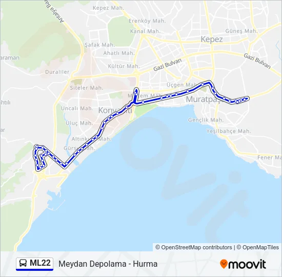 ML22 Bus Line Map