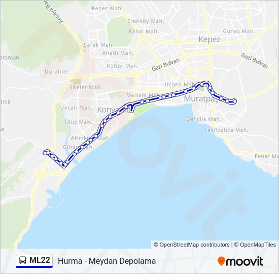 ML22 Bus Line Map