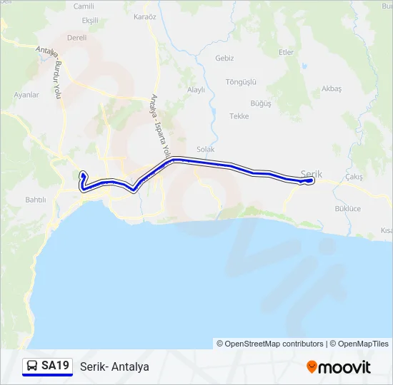 SA19 Bus Line Map