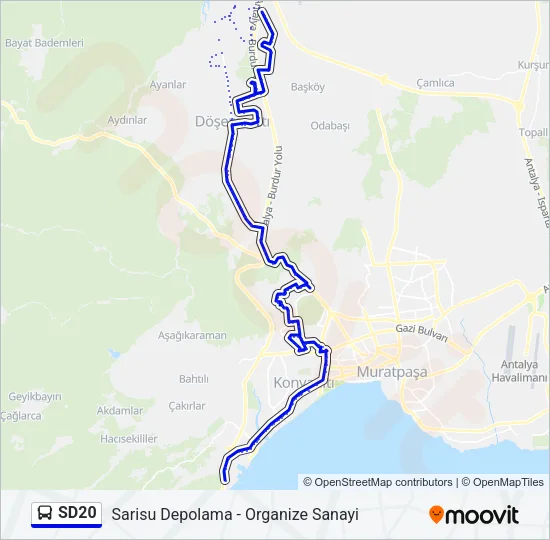 SD20 Bus Line Map