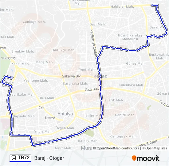 TB72 Bus Line Map