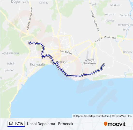 TC16 Bus Line Map