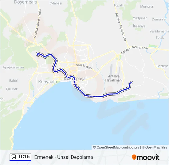 TC16 Bus Line Map