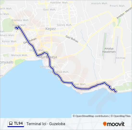 TL94 Bus Line Map