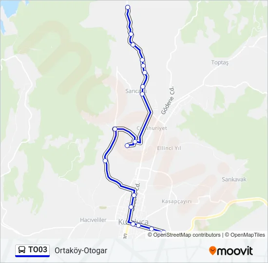 TO03 Bus Line Map