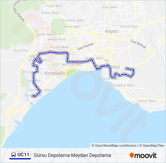 UC11 Bus Line Map