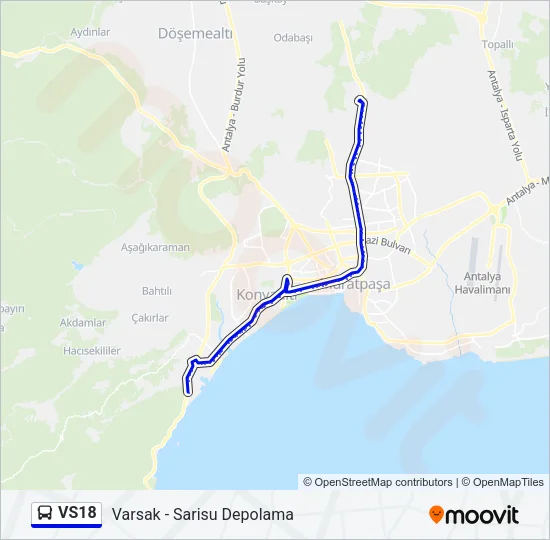 VS18 Bus Line Map