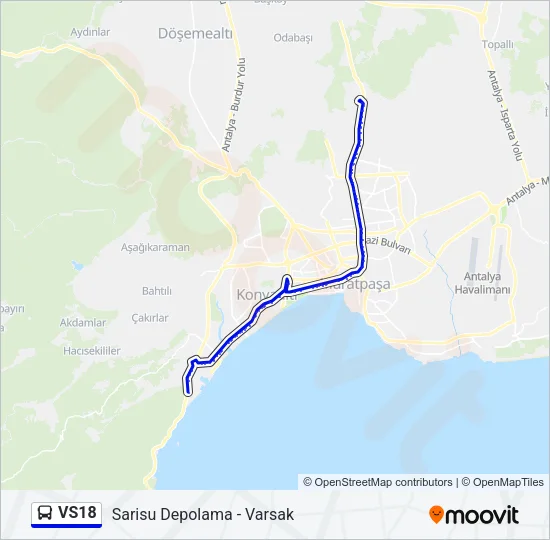 VS18 Bus Line Map