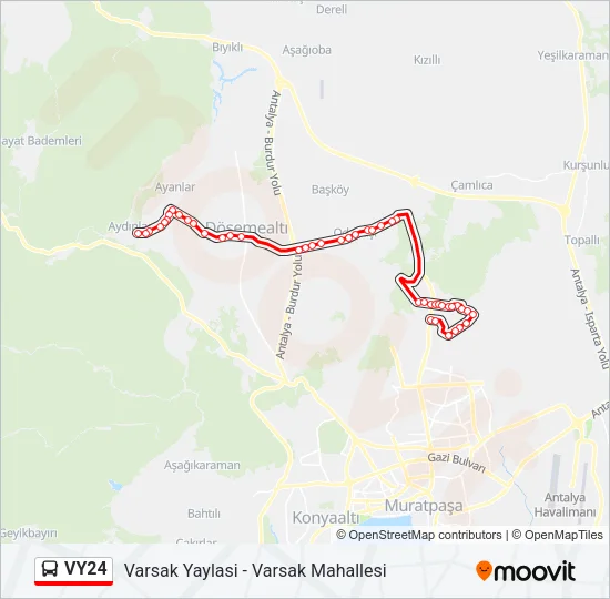 VY24 Bus Line Map
