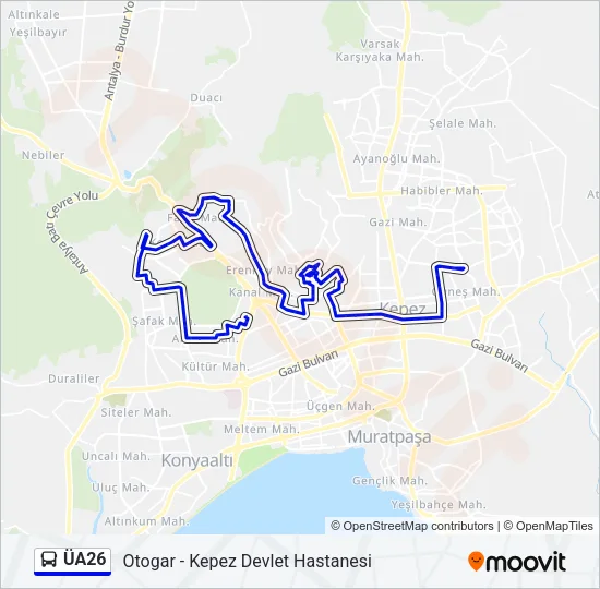 ÜA26 Bus Line Map
