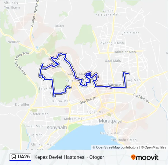 ÜA26 Bus Line Map