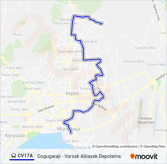CV17A Bus Line Map