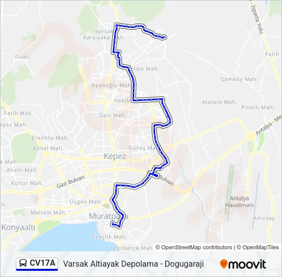 CV17A Bus Line Map