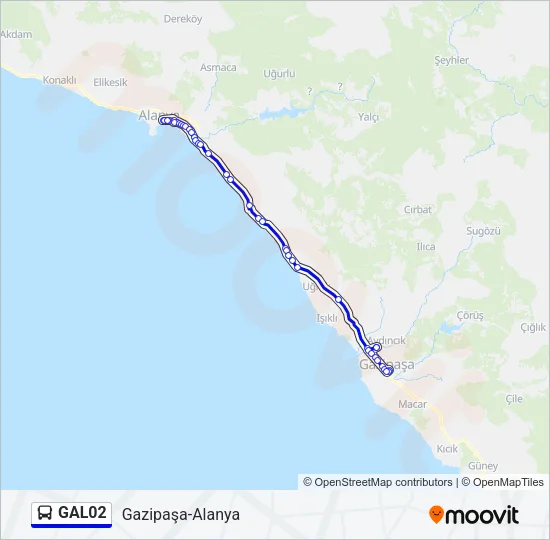 GAL02 Bus Line Map