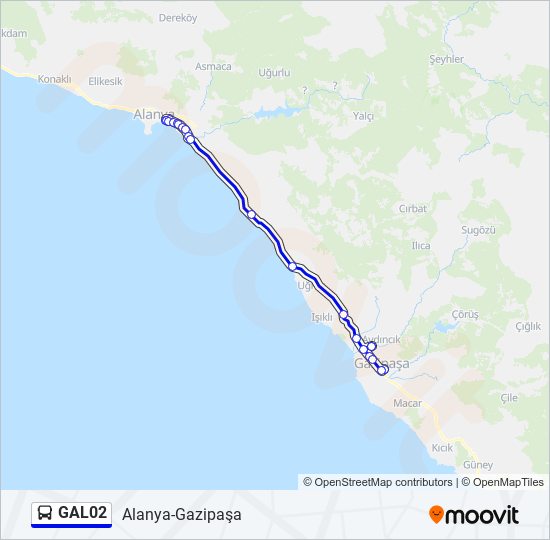 GAL02 bus Line Map