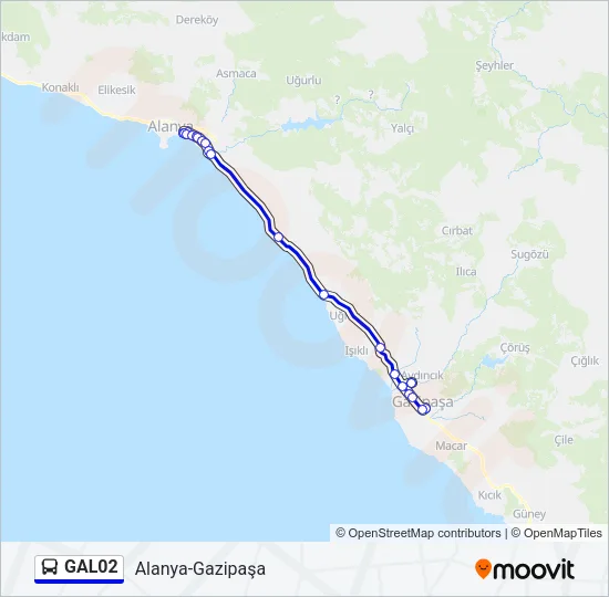 GAL02 Bus Line Map