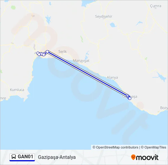GAN01 Bus Line Map