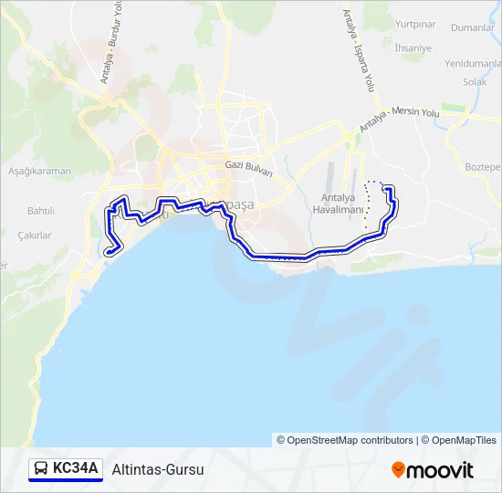 KC34A Bus Line Map