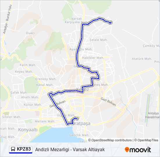 KPZ83 bus Line Map