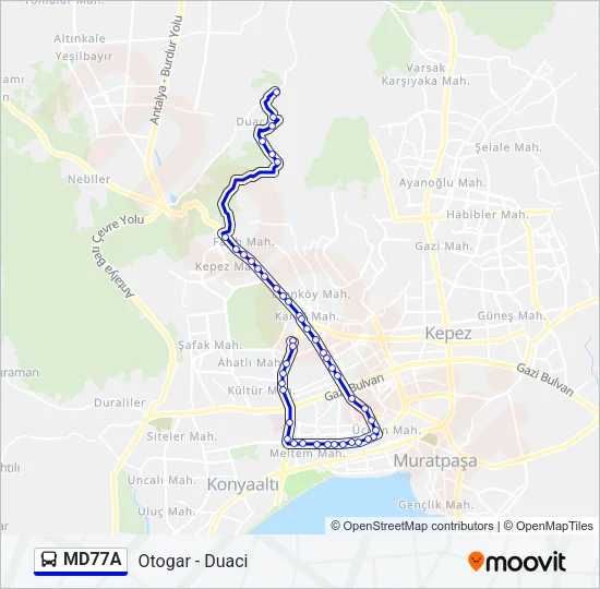MD77A Bus Line Map
