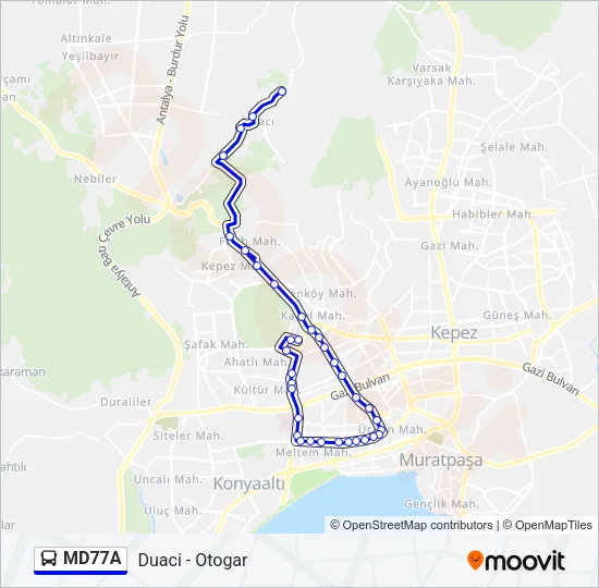 MD77A Bus Line Map