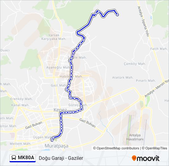 MK80A bus Line Map