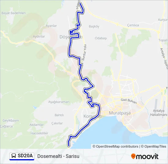 SD20A Bus Line Map
