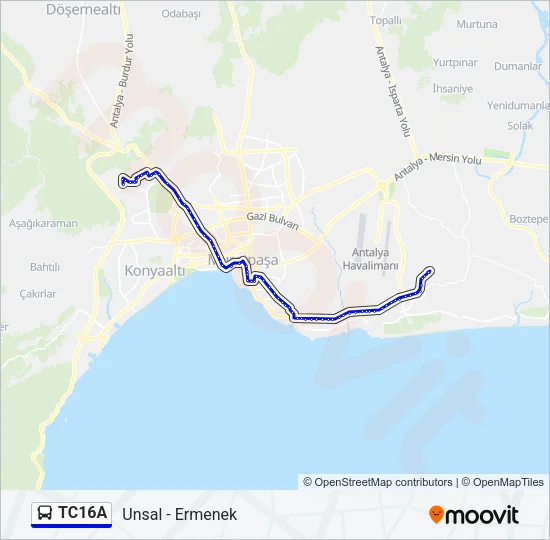 TC16A Bus Line Map