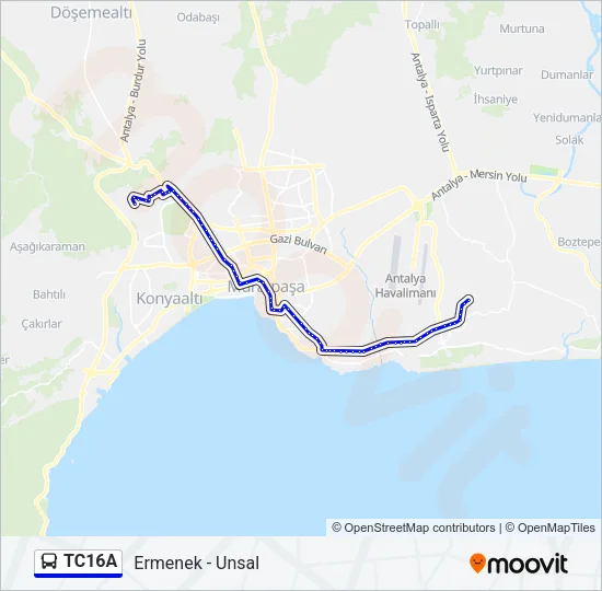 TC16A Bus Line Map