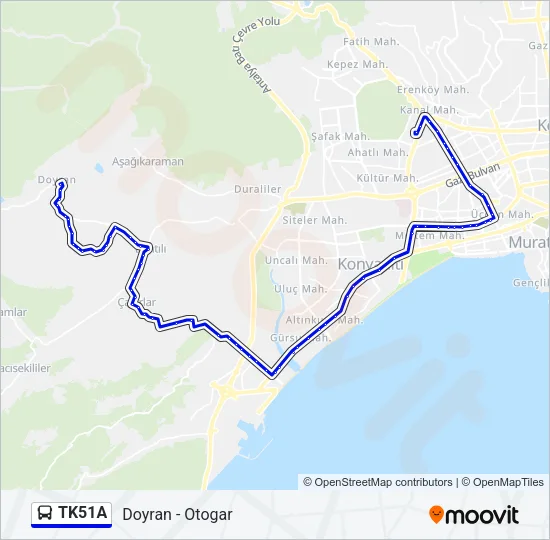 TK51A Bus Line Map