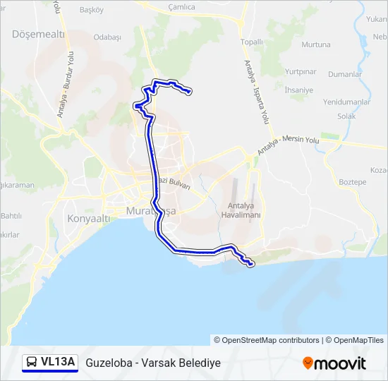 VL13A Bus Line Map