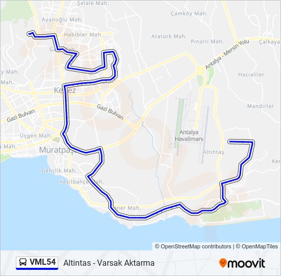 VML54 bus Line Map