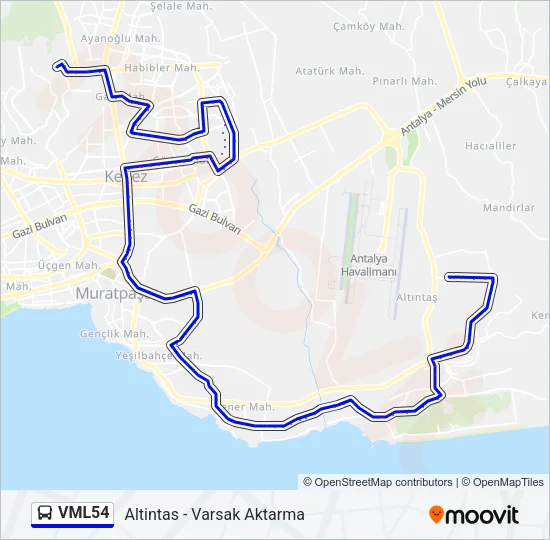 VML54 Bus Line Map