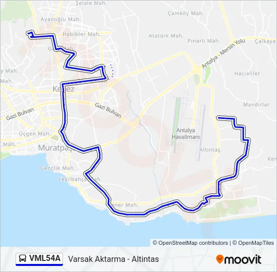 VML54A Bus Line Map