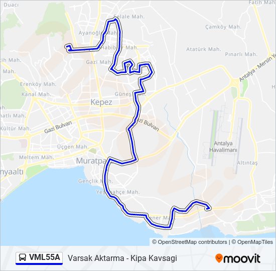 VML55A bus Line Map