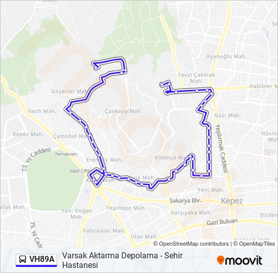 VH89A bus Line Map