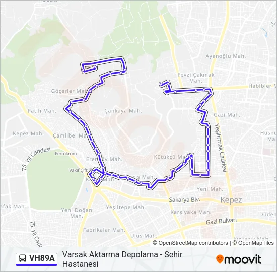 VH89A Bus Line Map