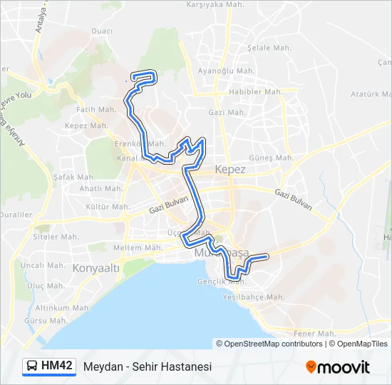 HM42 Bus Line Map