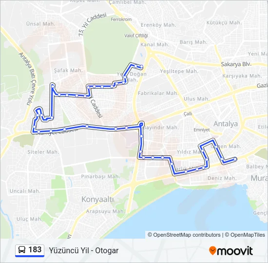 183 Bus Line Map