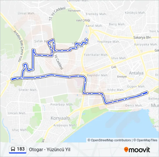 183 Bus Line Map