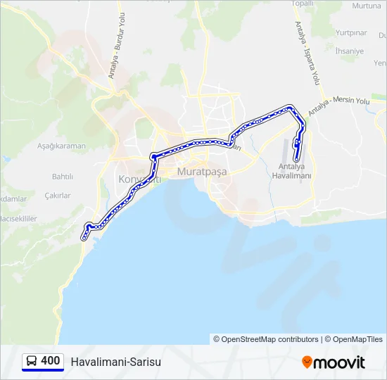 400 Bus Line Map