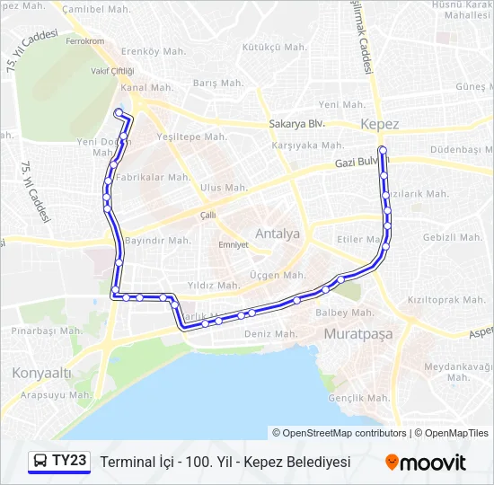 TY23 Bus Line Map