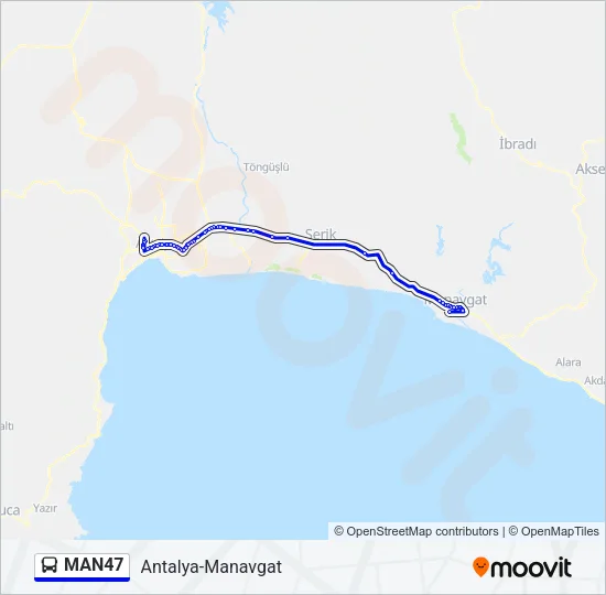 MAN47 Bus Line Map