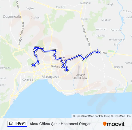 THG91 Bus Line Map